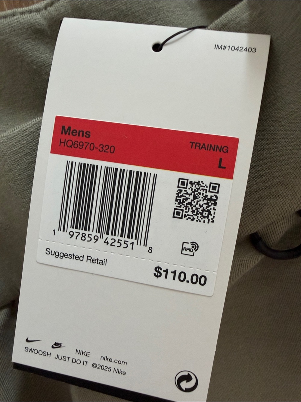 Nike Men's Olive Sage Training pants - Picture 2 of 6